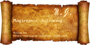 Maginyecz Julianna névjegykártya
